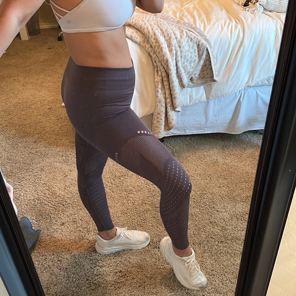 mauve/brown/grey perforation fabletics leggings size s! - Picture 5 of 7